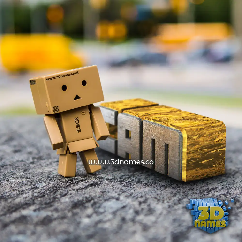 cam in Hello Danbo style - 3D name wallpaper