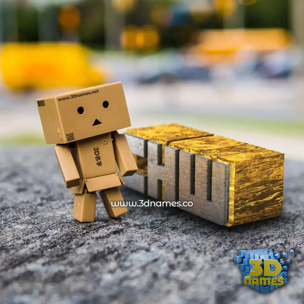chw in Hello Danbo style - 3D name wallpaper