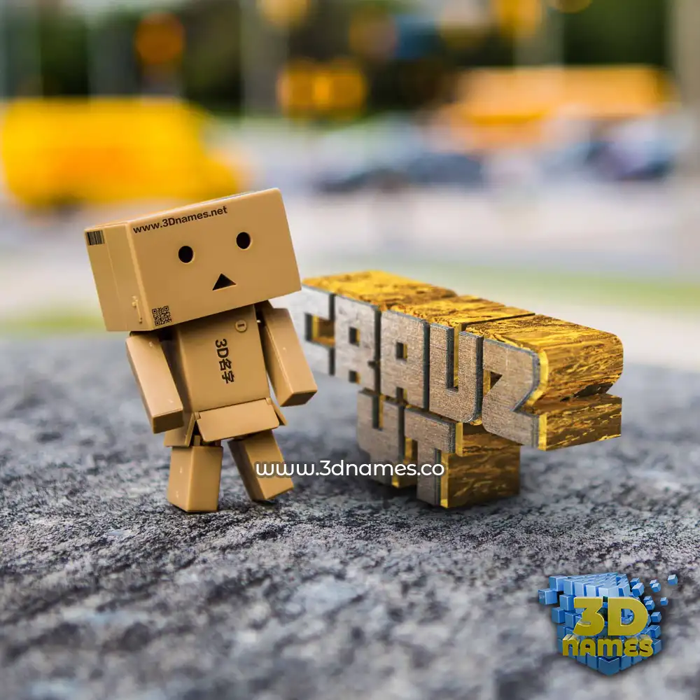 cravz yt in Hello Danbo style - 3D name wallpaper