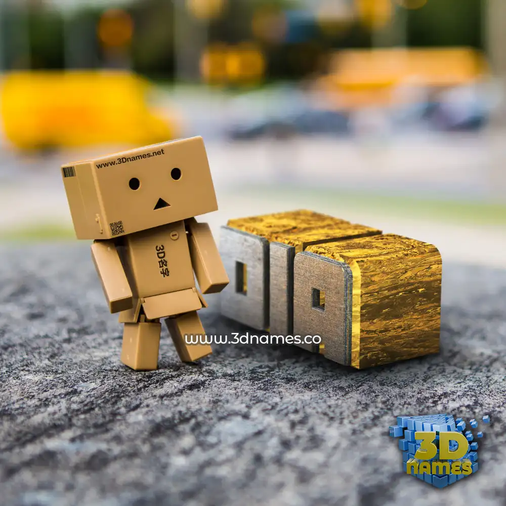 dia in Hello Danbo style - 3D name wallpaper