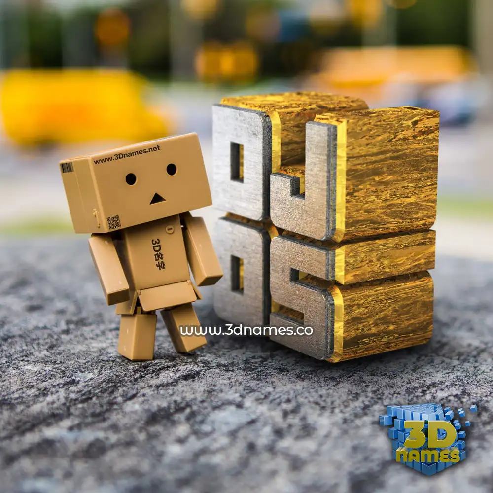 dj os in Hello Danbo style - 3D name wallpaper