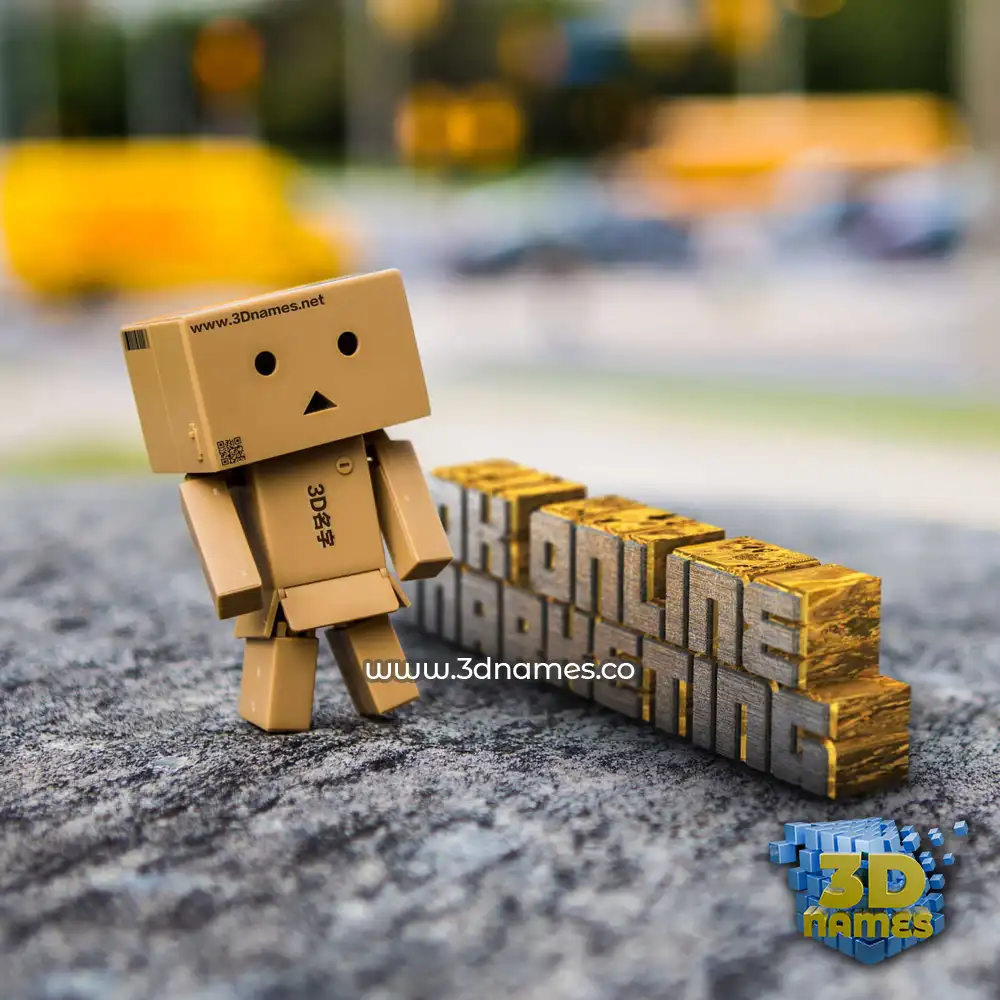 dk online marketing in Hello Danbo style - 3D name wallpaper
