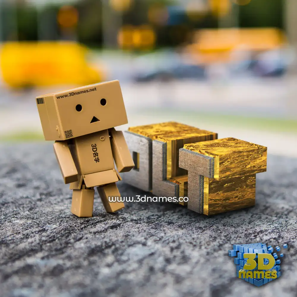 dlt in Hello Danbo style - 3D name wallpaper