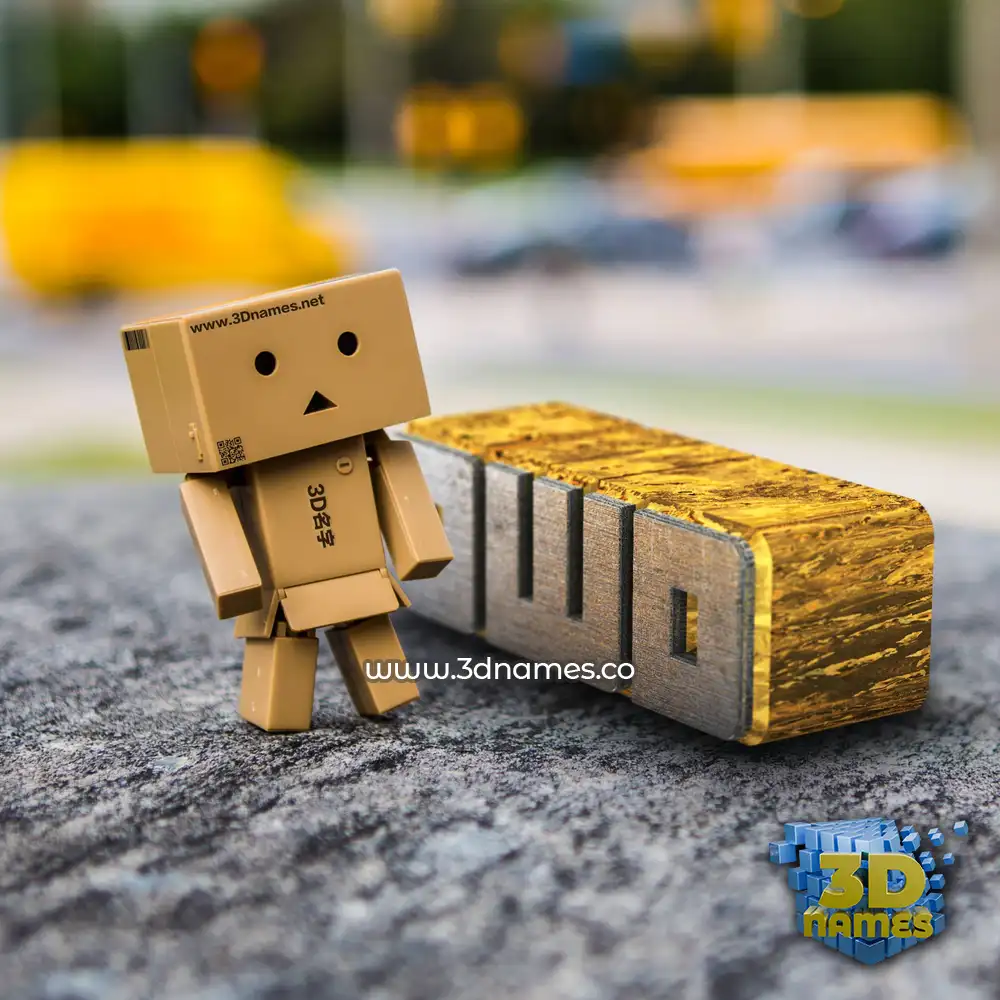 dwd in Hello Danbo style - 3D name wallpaper