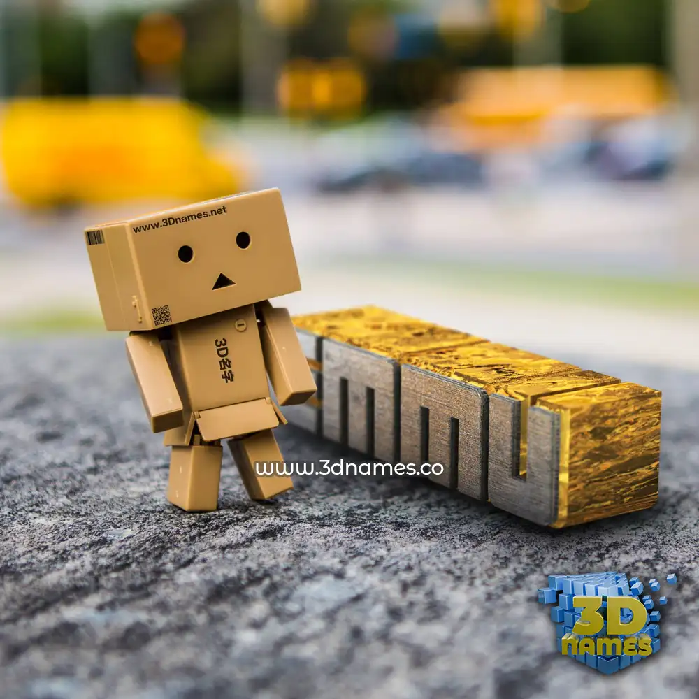 emmu in Hello Danbo style - 3D name wallpaper