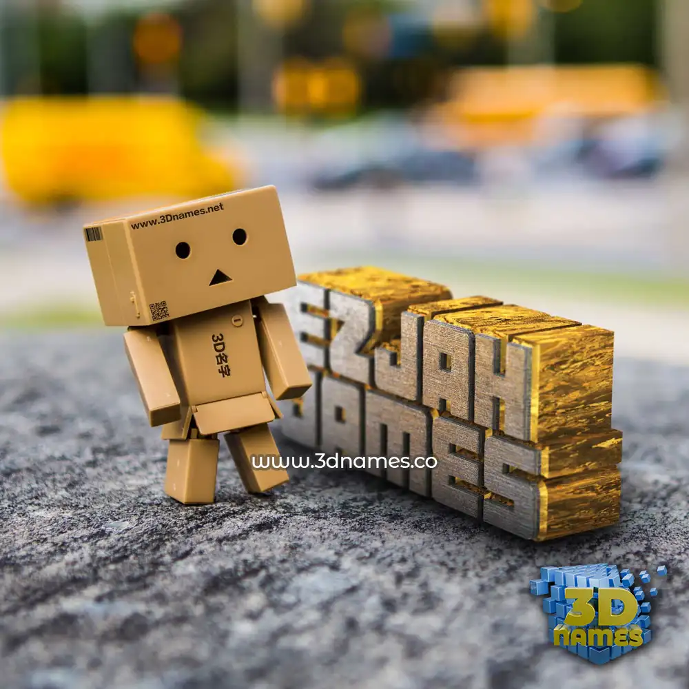 ezjah james in Hello Danbo style - 3D name wallpaper