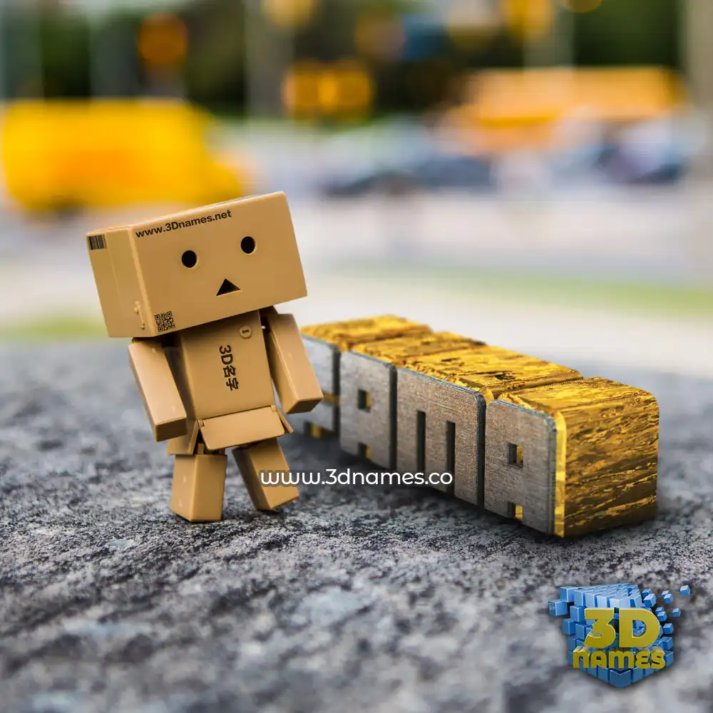 fama in Hello Danbo style - 3D name wallpaper
