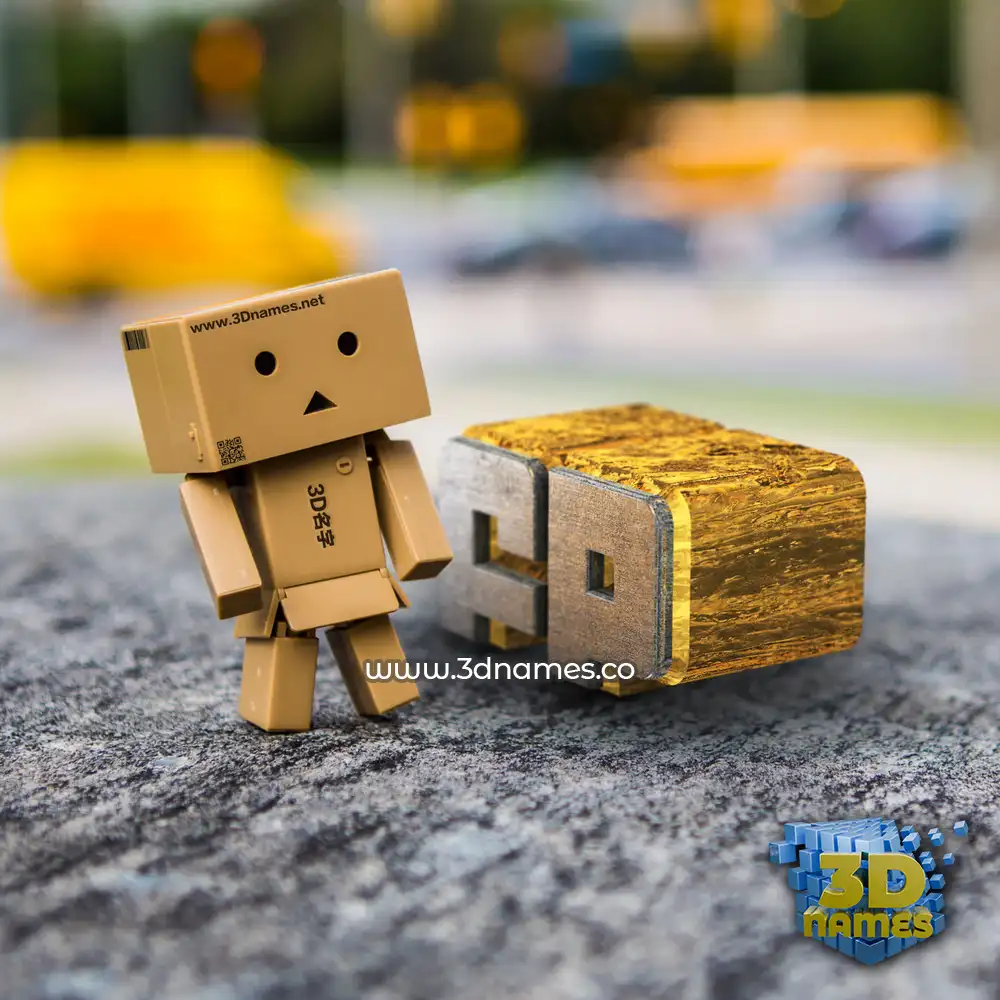 fp in Hello Danbo style - 3D name wallpaper