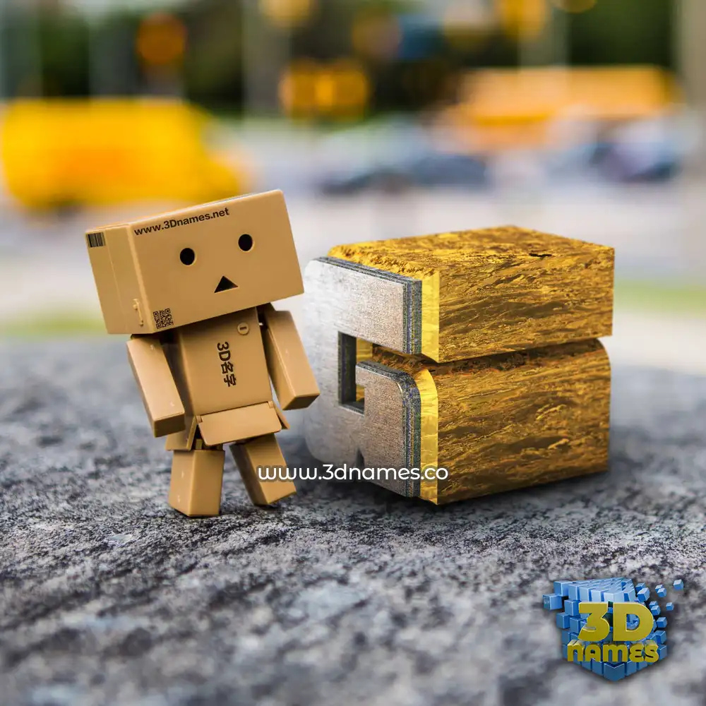 g in Hello Danbo style - 3D name wallpaper