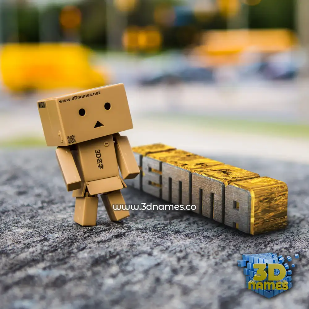 gemma in Hello Danbo style - 3D name wallpaper