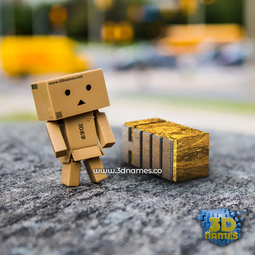 hiii in Hello Danbo style - 3D name wallpaper