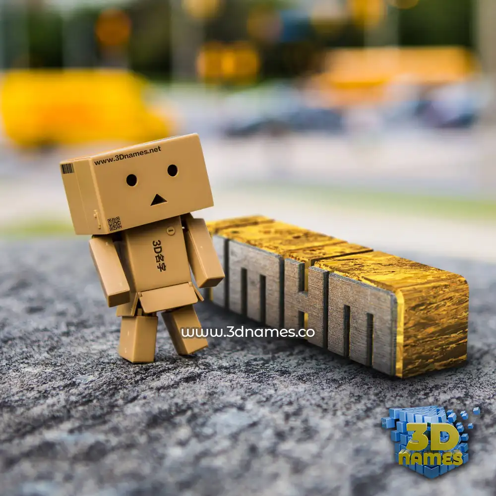 hmhm in Hello Danbo style - 3D name wallpaper