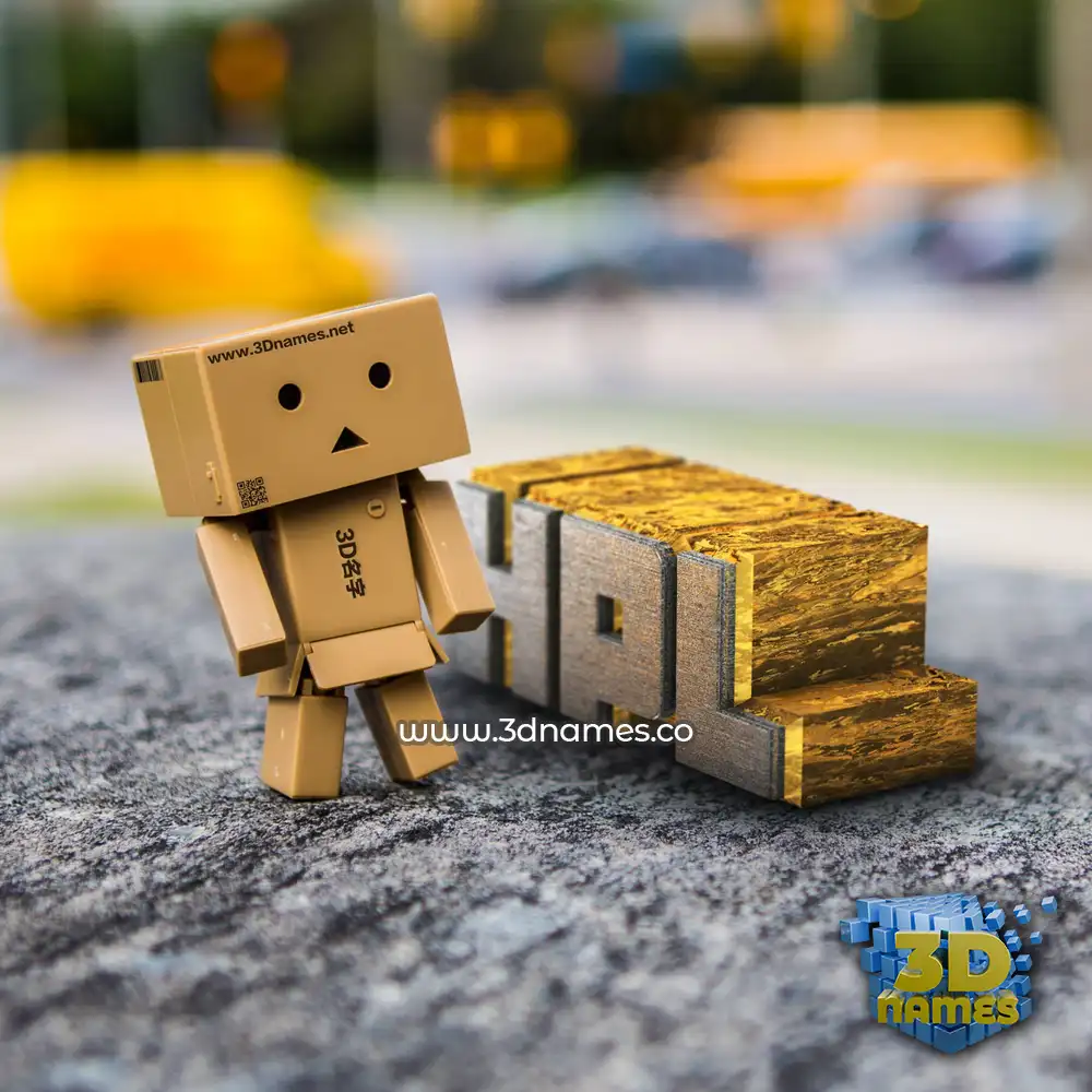 hpl in Hello Danbo style - 3D name wallpaper