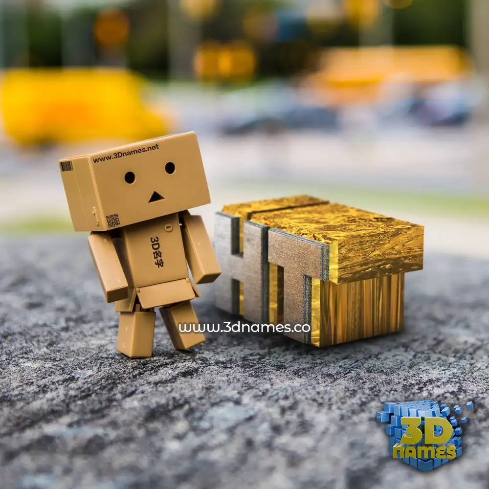 ht in Hello Danbo style - 3D name wallpaper