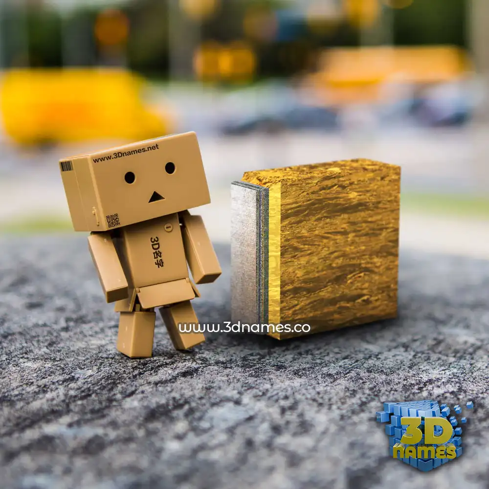i in Hello Danbo style - 3D name wallpaper