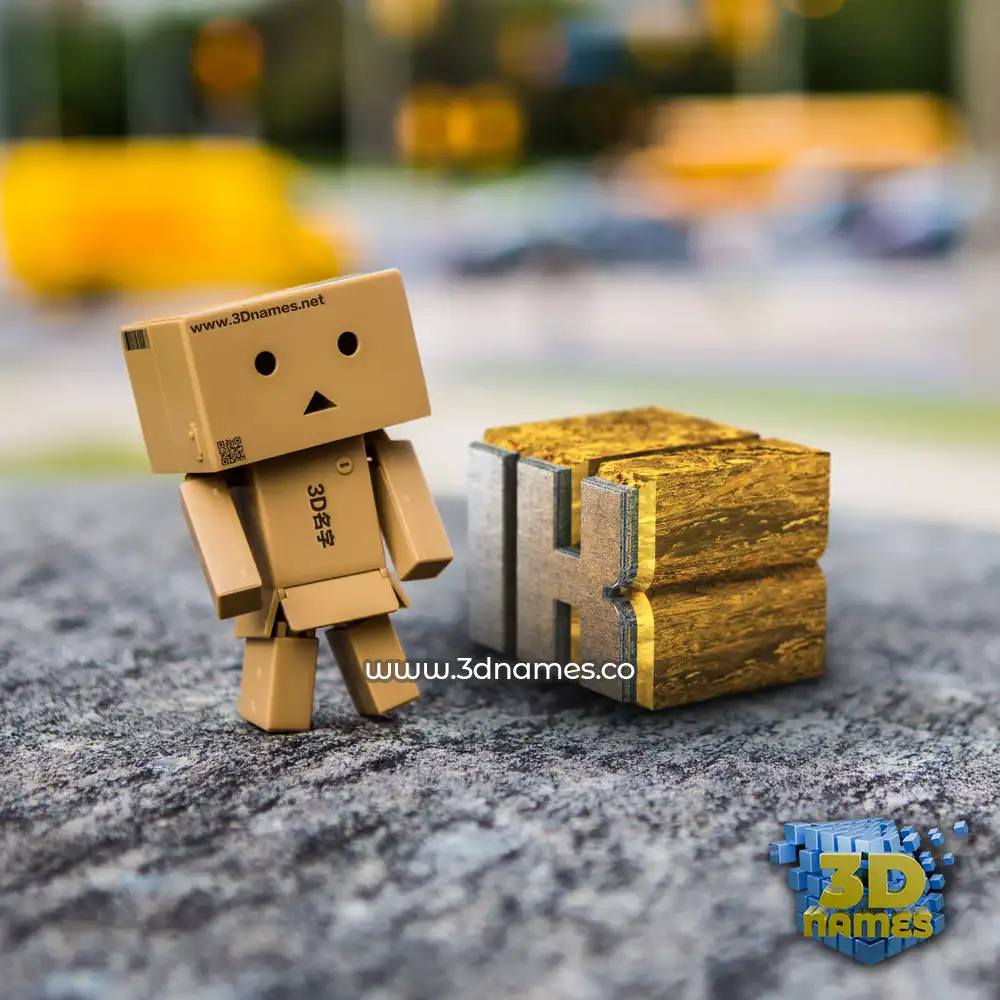 ik in Hello Danbo style - 3D name wallpaper