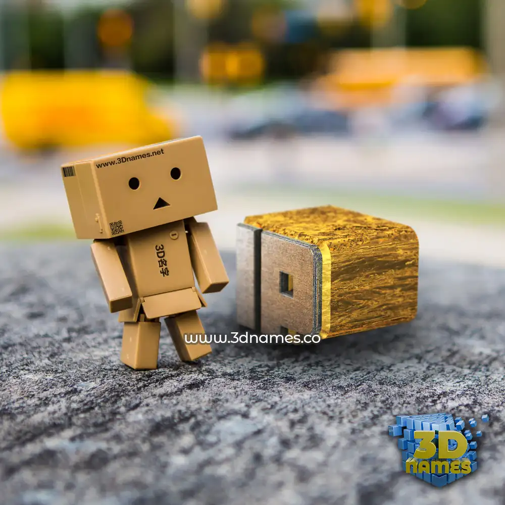 ip in Hello Danbo style - 3D name wallpaper