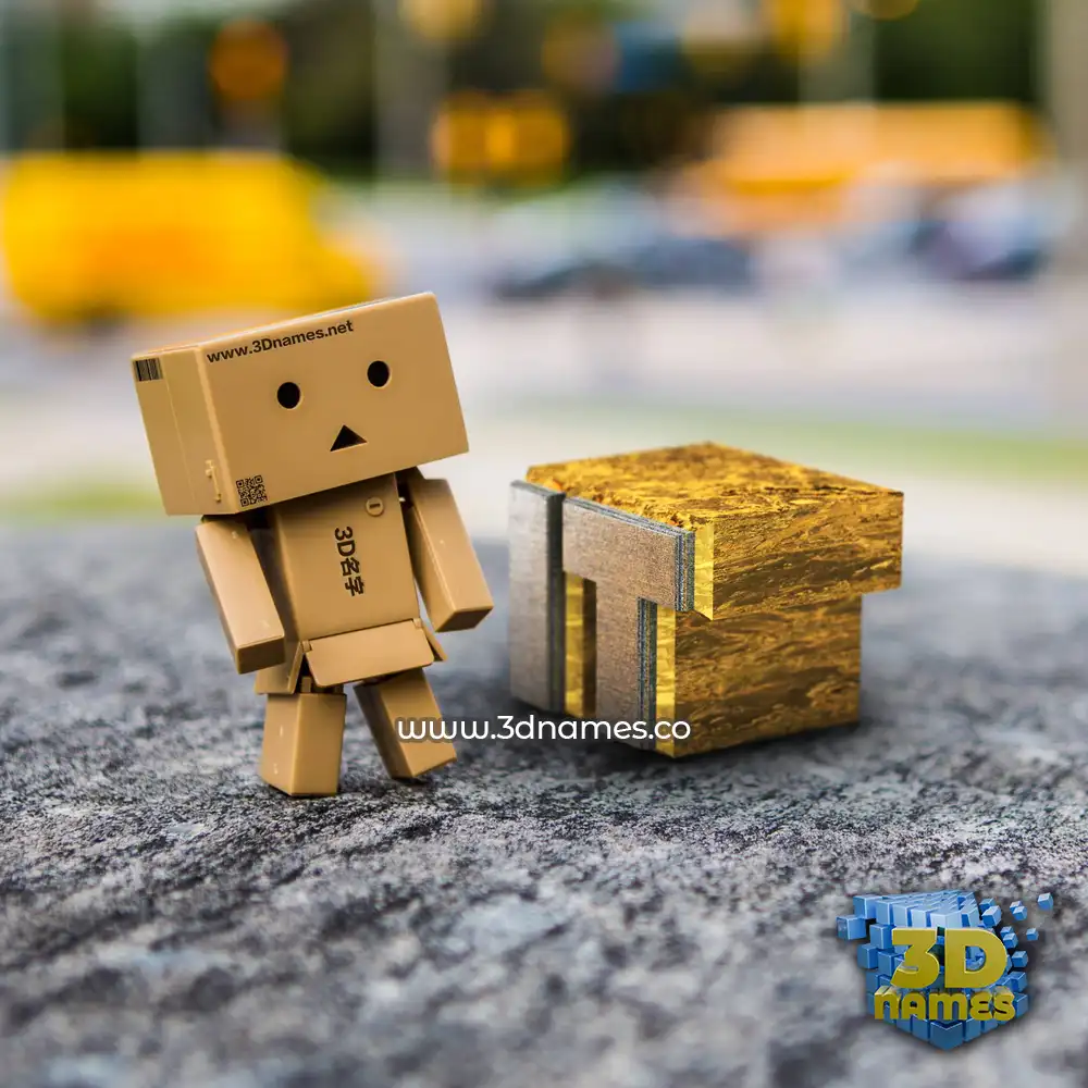 it in Hello Danbo style - 3D name wallpaper