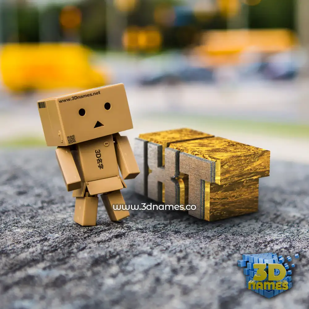 ixt in Hello Danbo style - 3D name wallpaper