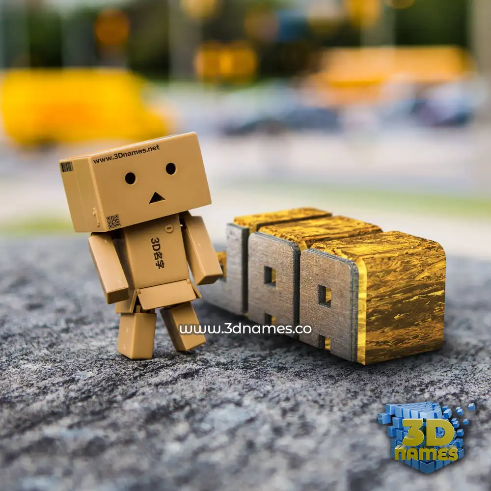jaa in Hello Danbo style - 3D name wallpaper