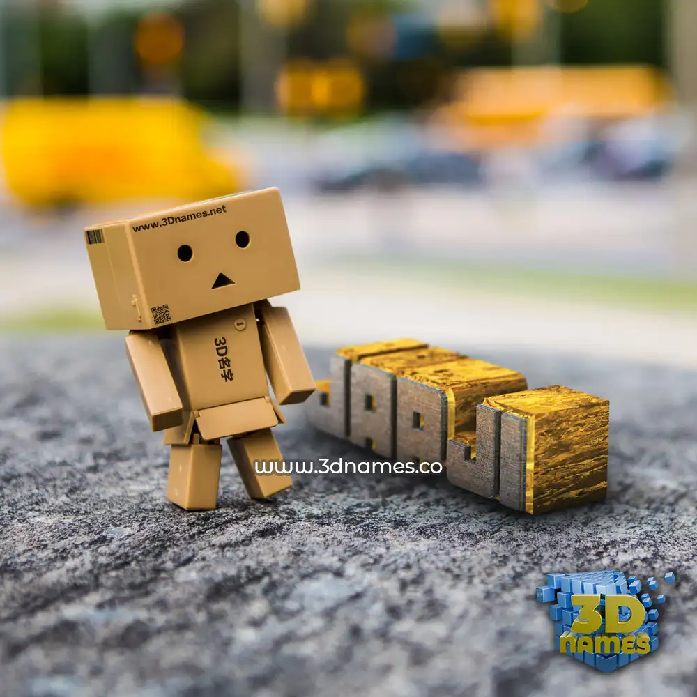 japji in Hello Danbo style - 3D name wallpaper