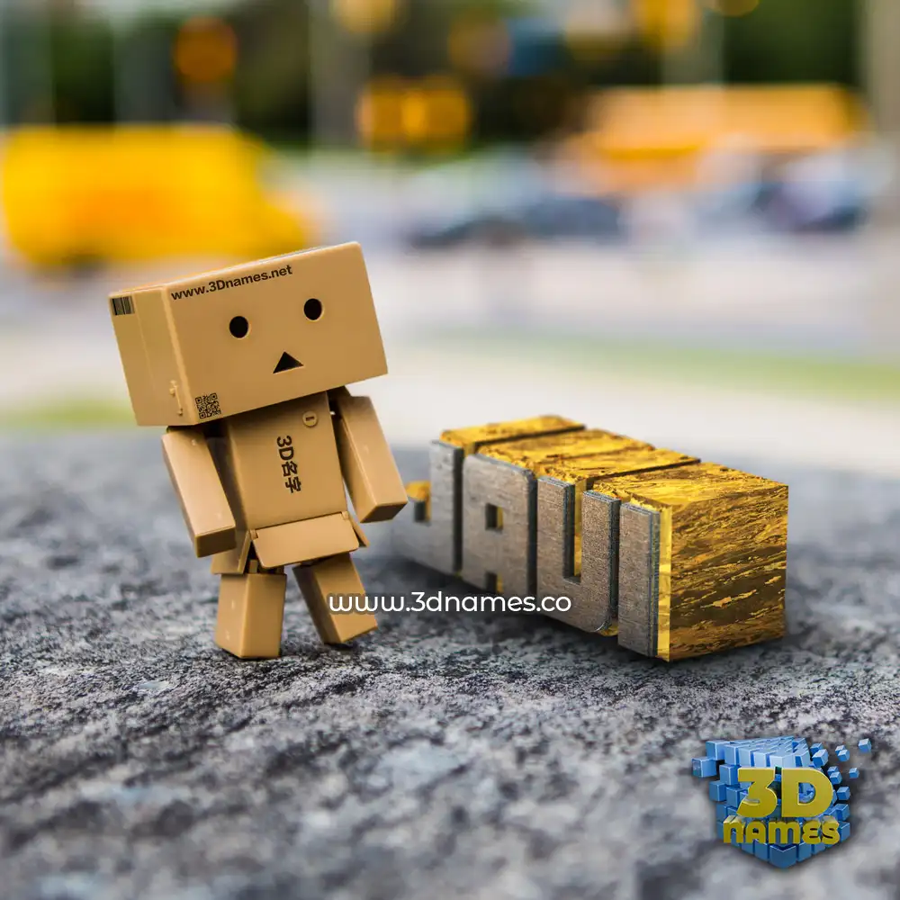 javi in Hello Danbo style - 3D name wallpaper
