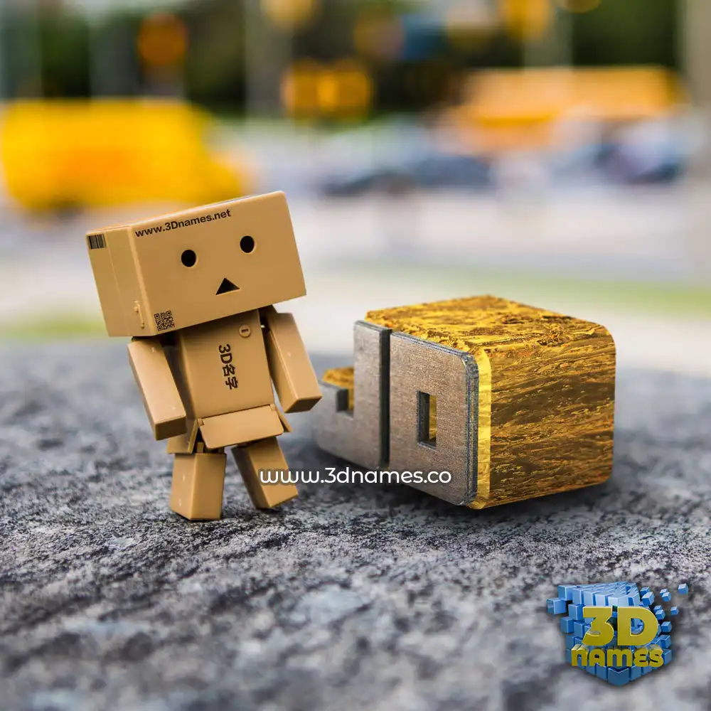 jd in Hello Danbo style - 3D name wallpaper