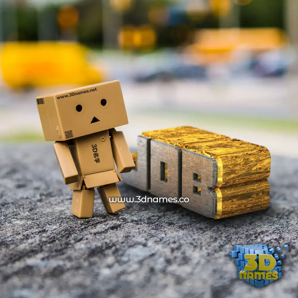 jdb in Hello Danbo style - 3D name wallpaper