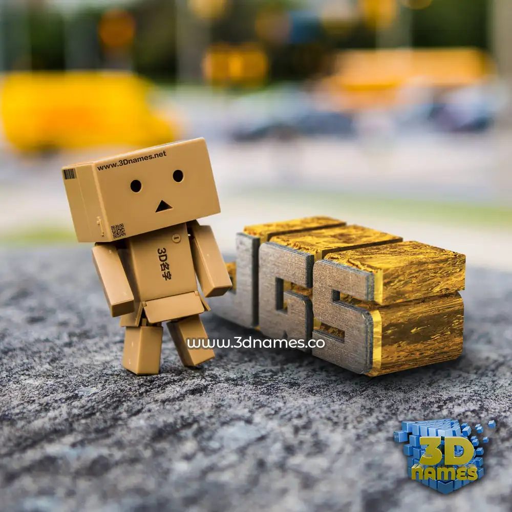 jgs in Hello Danbo style - 3D name wallpaper
