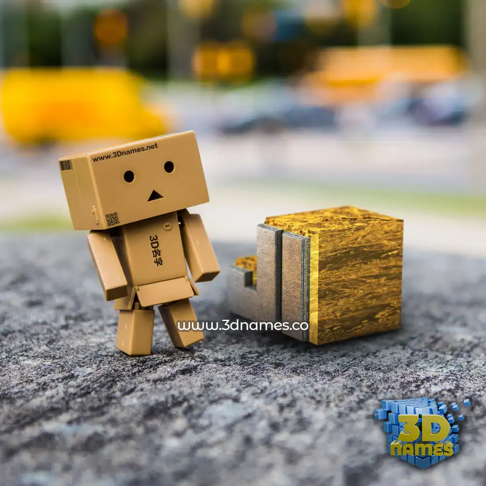ji in Hello Danbo style - 3D name wallpaper