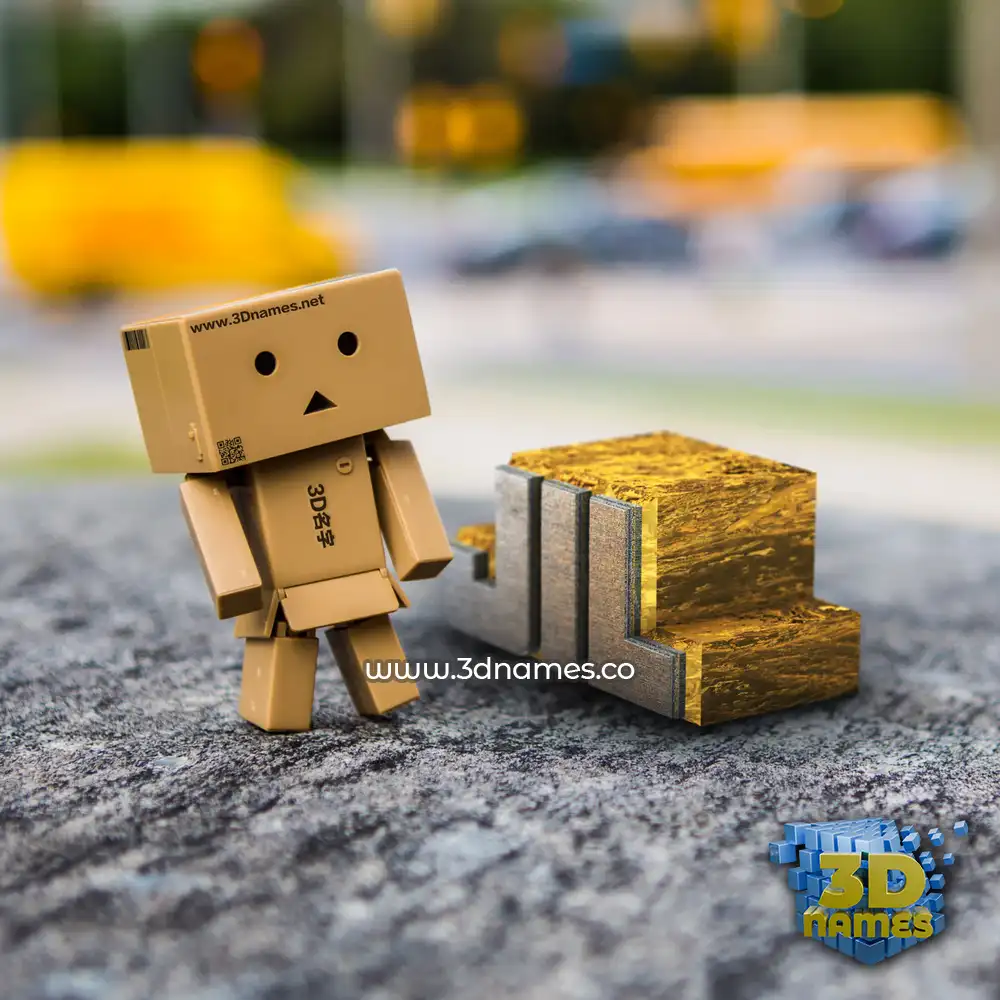 jil in Hello Danbo style - 3D name wallpaper