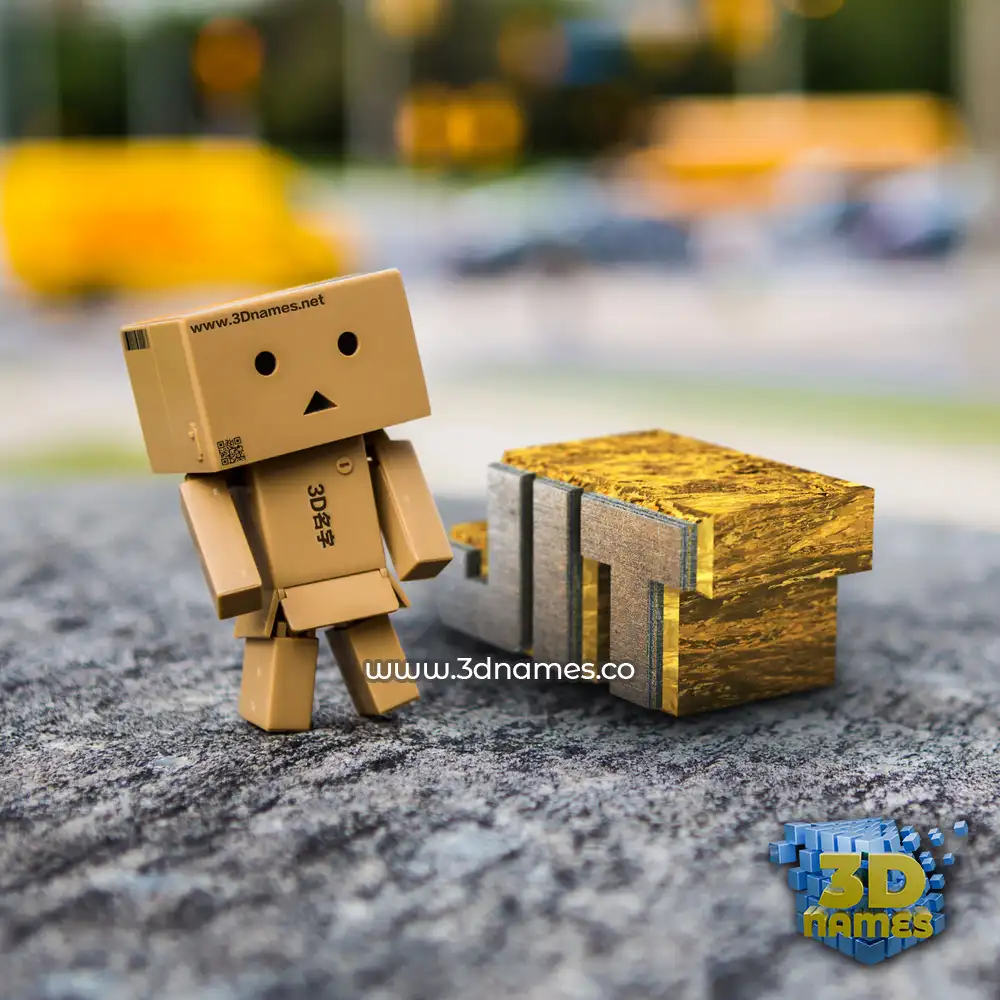 jit in Hello Danbo style - 3D name wallpaper