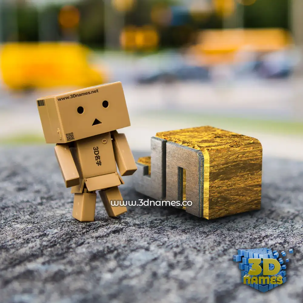 jn in Hello Danbo style - 3D name wallpaper