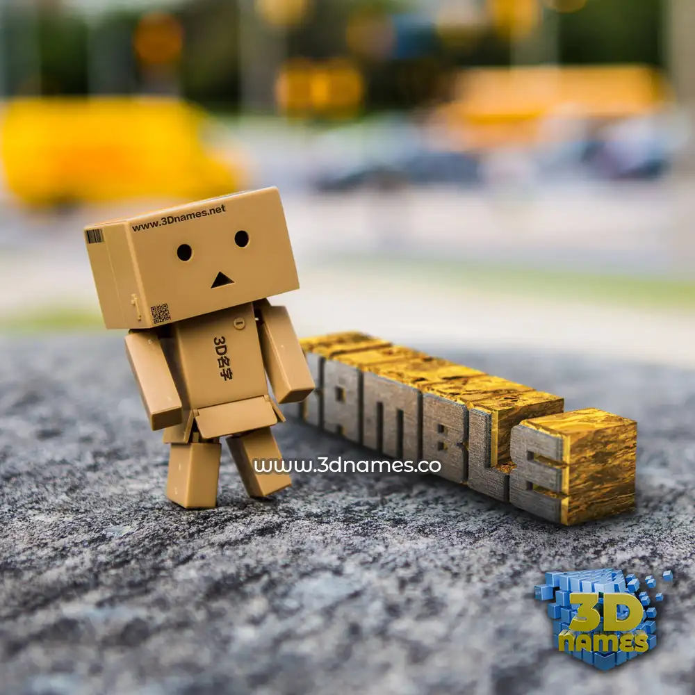 kamble in Hello Danbo style - 3D name wallpaper