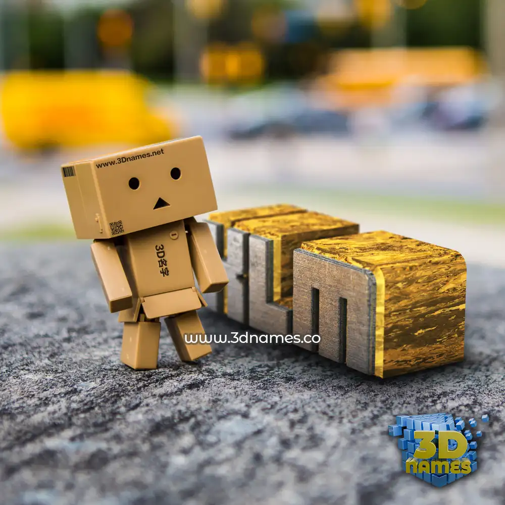 klm in Hello Danbo style - 3D name wallpaper