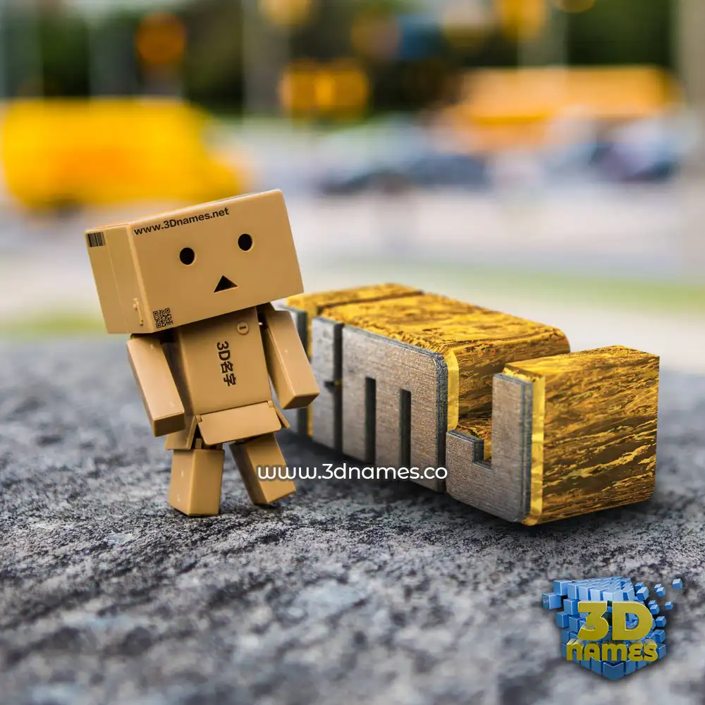 kmj in Hello Danbo style - 3D name wallpaper