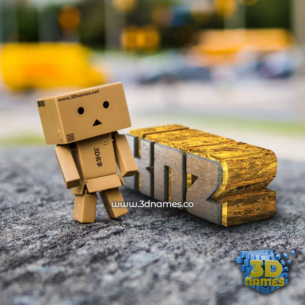 knz in Hello Danbo style - 3D name wallpaper