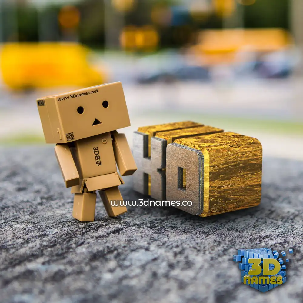 ko in Hello Danbo style - 3D name wallpaper