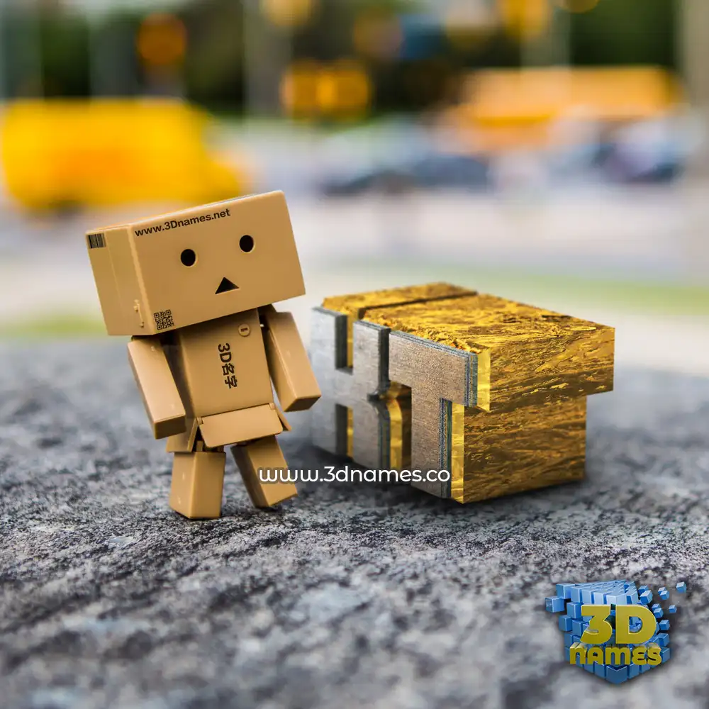 kt in Hello Danbo style - 3D name wallpaper