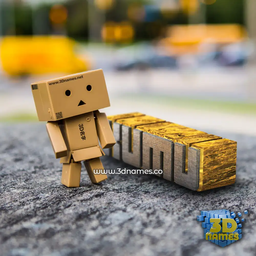 kumu in Hello Danbo style - 3D name wallpaper