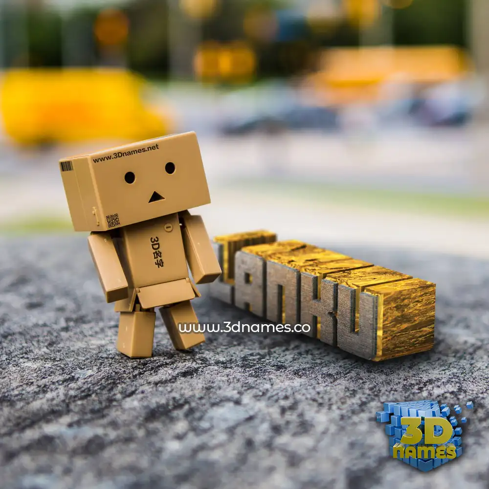 lanku in Hello Danbo style - 3D name wallpaper