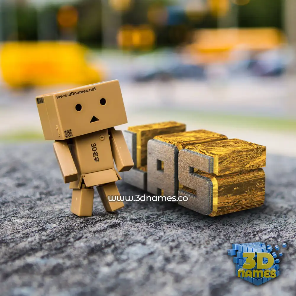 las in Hello Danbo style - 3D name wallpaper