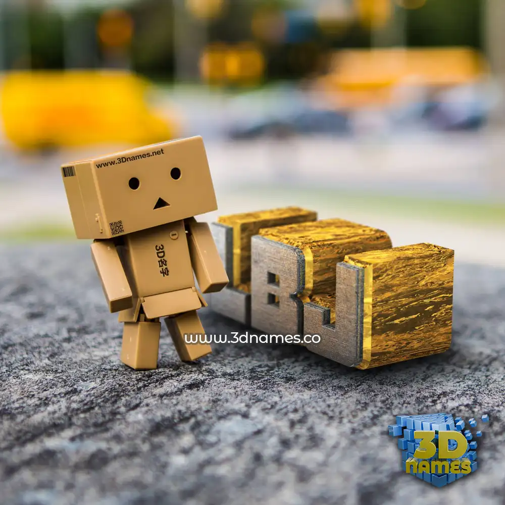 lbj in Hello Danbo style - 3D name wallpaper