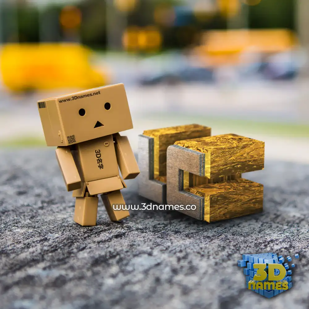 lc in Hello Danbo style - 3D name wallpaper