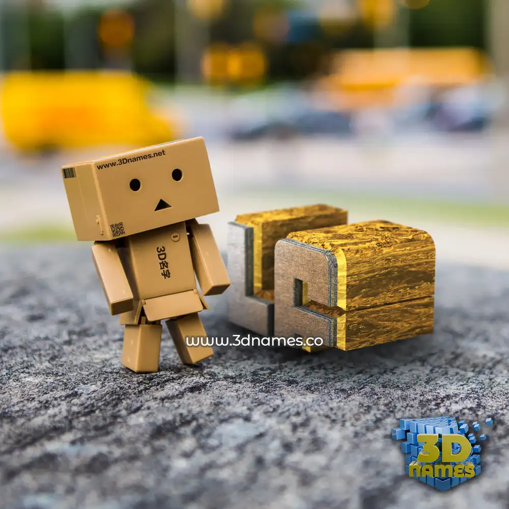 lf in Hello Danbo style - 3D name wallpaper