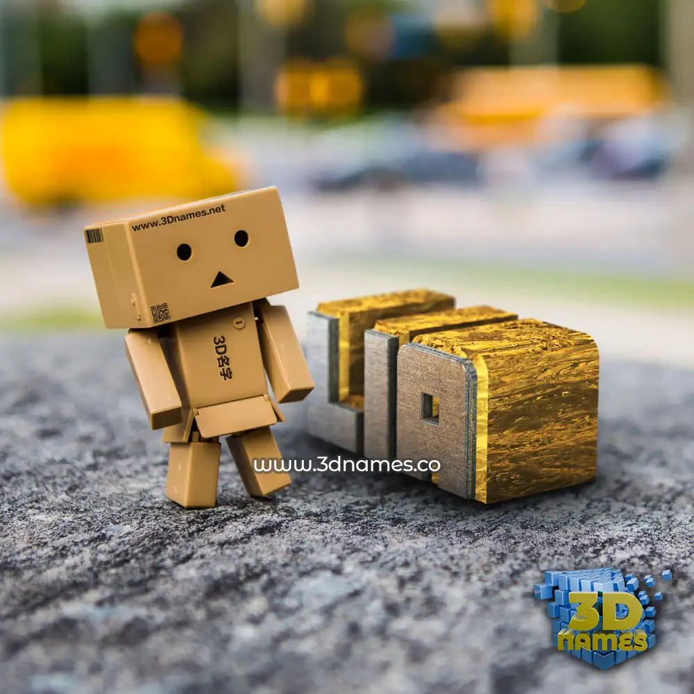 lia in Hello Danbo style - 3D name wallpaper