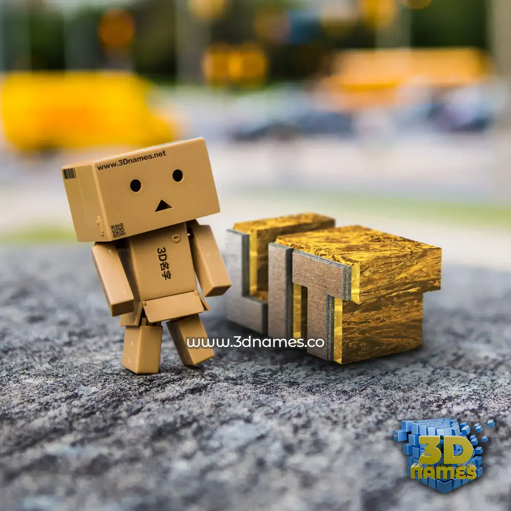 lit in Hello Danbo style - 3D name wallpaper