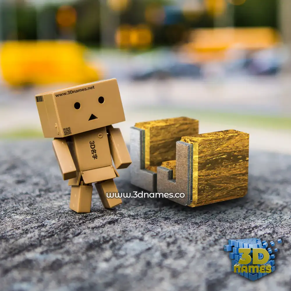 lj in Hello Danbo style - 3D name wallpaper