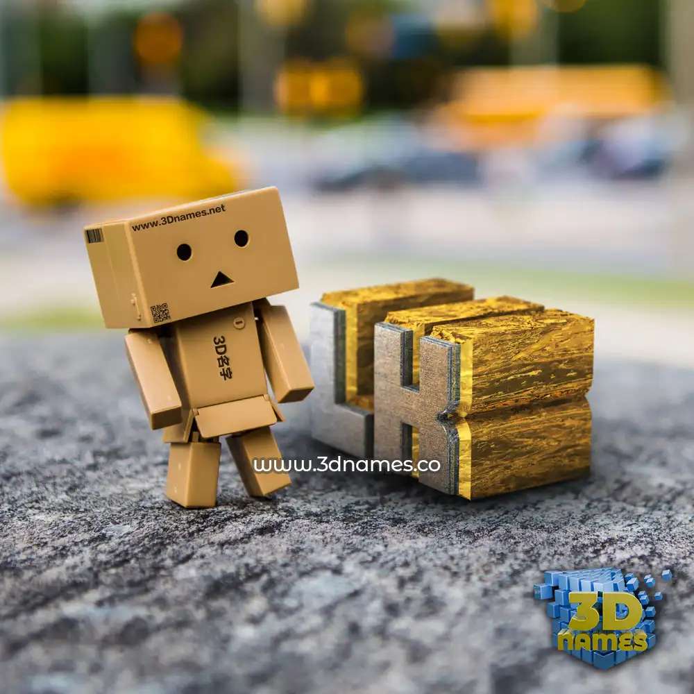 lk in Hello Danbo style - 3D name wallpaper