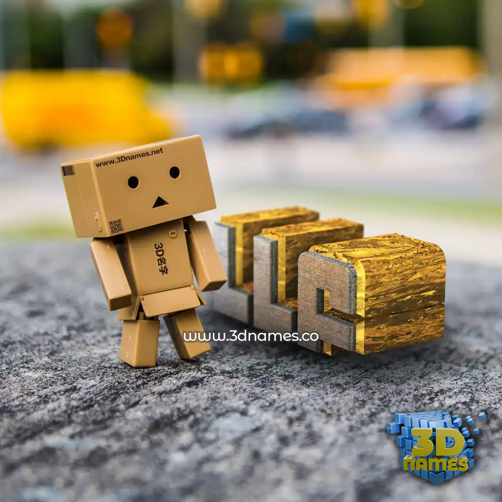 llf in Hello Danbo style - 3D name wallpaper